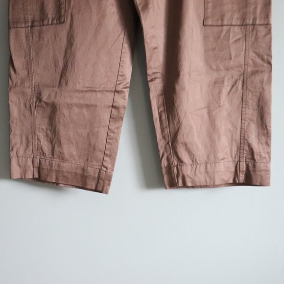 Old Navy Satin Extra High Rise Sz 12 Wide Leg Cargo Utility Barrel Pull On Pants - Picture 11 of 14